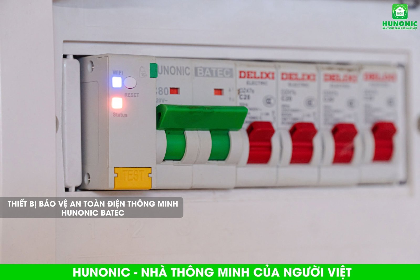Aptomat Cầu Dao Wifi Thông Minh Đo Năng Lượng Hunonic Notec