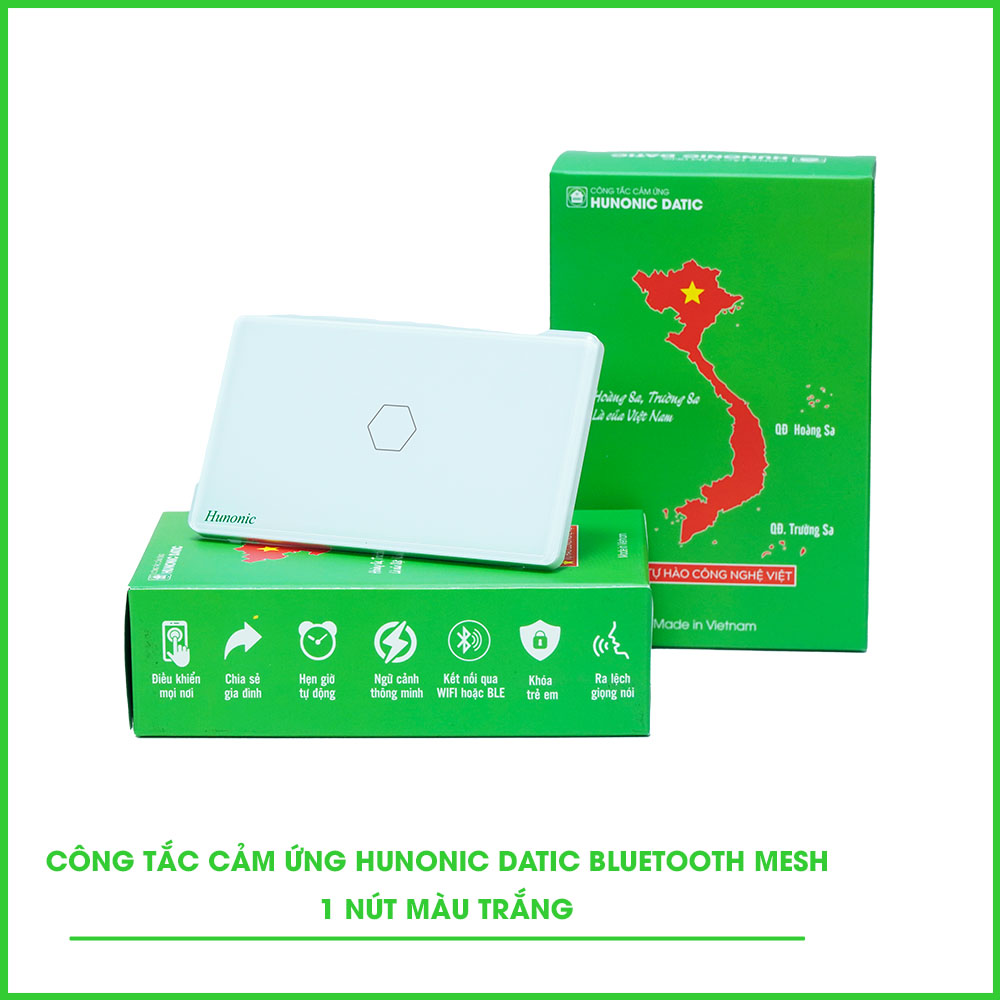 Công Tắc Cảm Ứng 1 Nút BLE Mesh Hunonic Datic