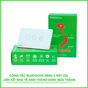 Công Tắc 3 Nút BLE Mesh Liên Kết Nhà Vệ Sinh Thông Minh