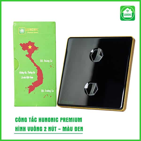 Công Tắc Cảm Ứng Hunonic BLE Premium Hình Vuông 2 Nút
