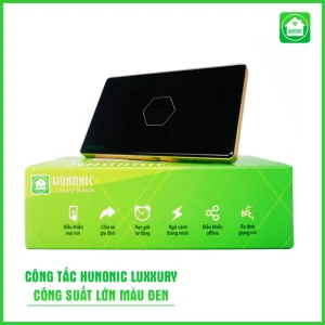 Công Tắc Hunonic BLE Luxury Hình Chữ Nhật Viền Vàng CSL