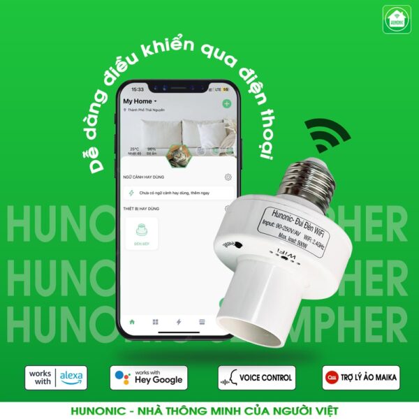Đui Đèn Thông Minh WiFi Hunonic