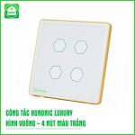 Công Tắc Hunonic BLE Luxury Hình Vuông Viền Vàng 4 Nút - Ảnh 2