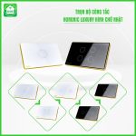 Công Tắc Hunonic BLE Luxury HCN Viền Vàng Chống Giật - Ảnh 5