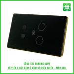 Công Tắc Cảm Ứng Wifi Hunonic Hình Chữ Nhật Viền Vàng