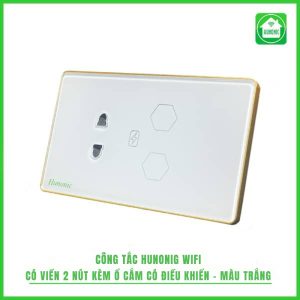 Công Tắc Cảm Ứng Wifi Hunonic Hình Chữ Nhật Viền Vàng