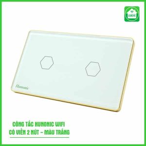 Công Tắc Cảm Ứng Wifi Hunonic Hình Chữ Nhật Viền Vàng
