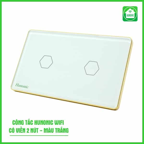 Công Tắc Cảm Ứng Wifi Hunonic Hình Chữ Nhật Viền Vàng
