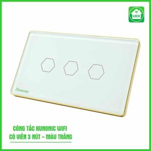 Công Tắc Cảm Ứng Wifi Hunonic Hình Chữ Nhật Viền Vàng