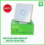 Công Tắc Cảm Ứng Wifi Hunonic Mặt Vuông Viền Vàng CSL - Ảnh 2