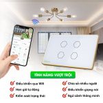 Công Tắc Hunonic BLE Luxury HCN Viền Vàng Chống Giật - Ảnh 4