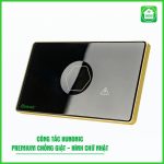Công Tắc Hunonic PLE Premium HCN Viền Vàng Chống Giật