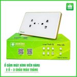 Ổ Cắm Hunonic Có Tiếp Địa Viền Vàng
