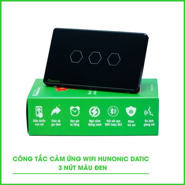 Công Tắc Cảm Ứng 3 Nút Wifi Hunonic Datic