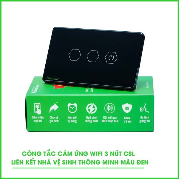 Công Tắc Wifi 3 Nút Liên Kết Nhà Vệ Sinh Thông Minh